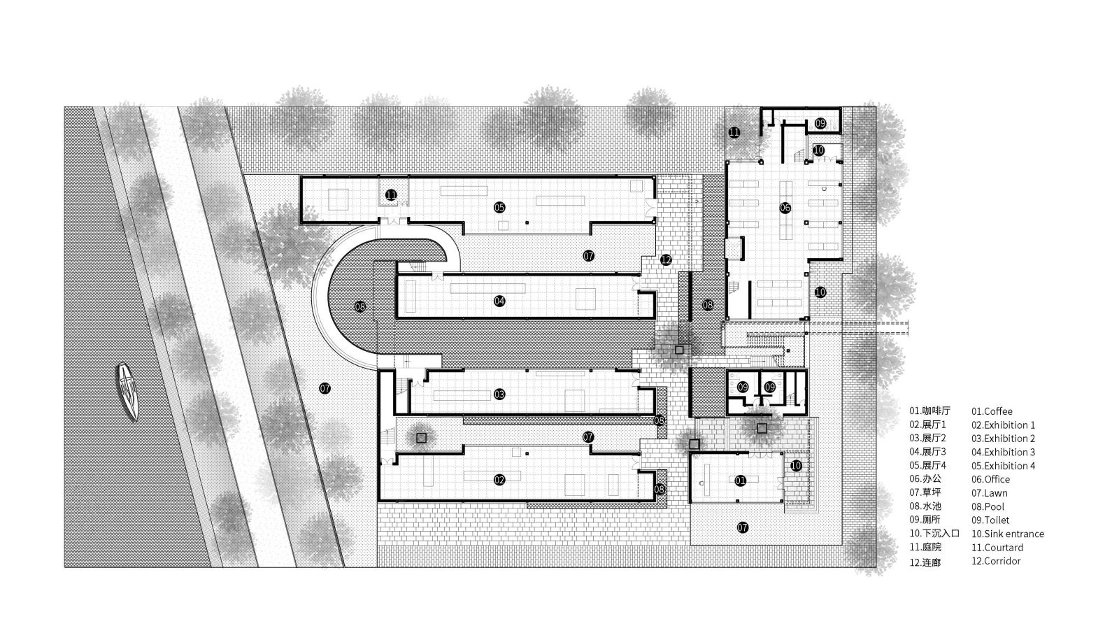 一层建筑平面图-building plan  普罗建筑